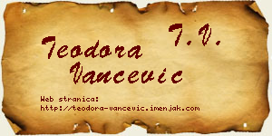 Teodora Vančević vizit kartica